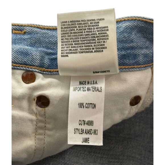 Agolde Jamie High Rise Classic Jeans in Shakedown Distressed 90s Buttons Size 25 - Picture 8 of 9